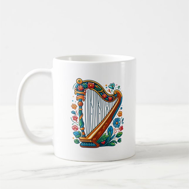 Harp Folk Art Tasse (Links)