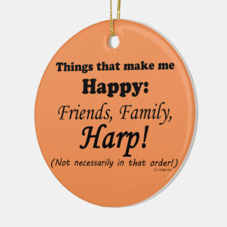 Harp macht mich glücklich keramik ornament