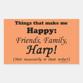 Harp macht mich glücklich rechteckiger aufkleber