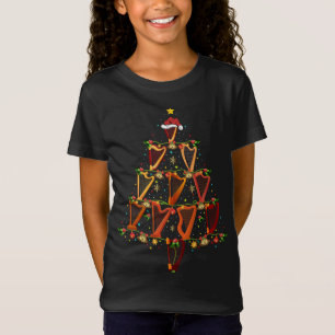 Harp Music Lover Xmas Geschenk Harp Weihnachtsbaum T-Shirt
