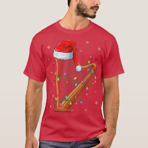 Harp Music Lover Xmas Lights Santa Harp Christmas T-Shirt