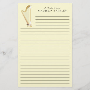 Harp Musician Music Teacher Briefpapier