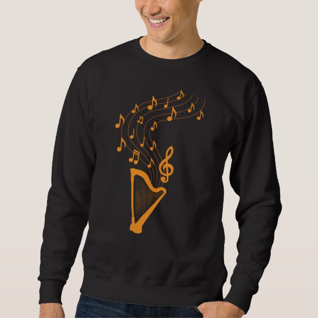 Harp Musiknoten Design für Harp Musician Sweatshirt (Vorderseite)