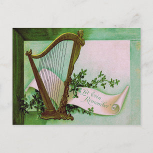 Harp of Erin Shamrock Grün Postkarte