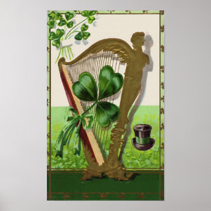 Harp of Erin Vintag St. Patrick's Day Poster