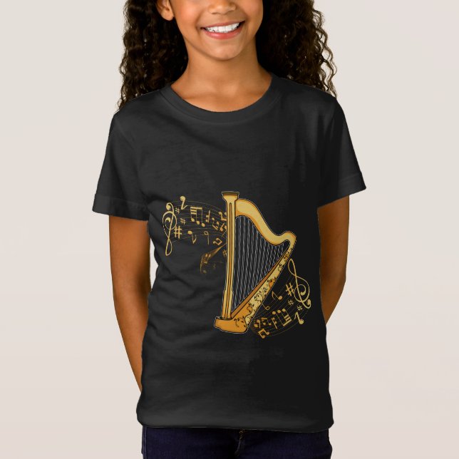 Harp Player Gift Girls Harpist Women Music Harp T-Shirt (Vorderseite)