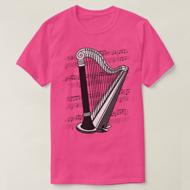 Harp Player Harpist String Musician T-Shirt (Design vorne)