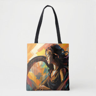 Harp Player Music Malerei Abstrakte Art Decke