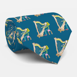 Harp Playing Stickman Krawatte