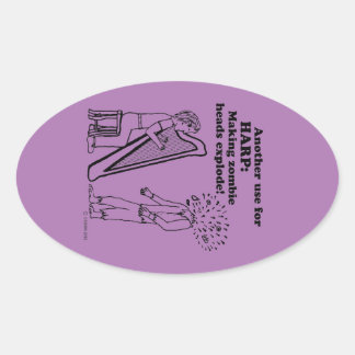 Harp Zombie Explode Oval Sticker