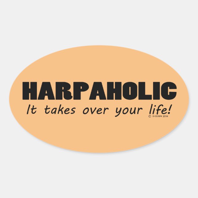 Harpaholic Life Oval Sticker (Vorderseite)