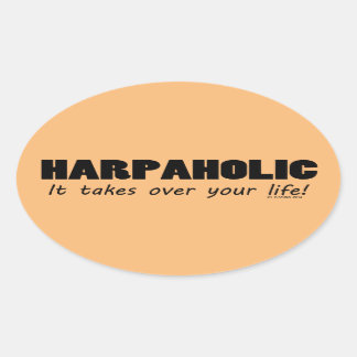 Harpaholic Life Oval Sticker