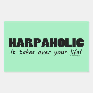 Harpaholic Life rechteckige Aufkleber