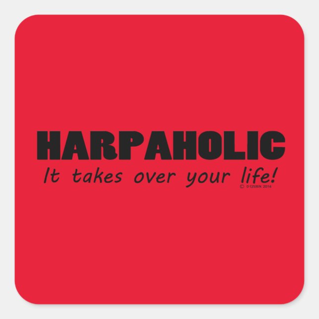 Harpaholic Life Square Sticker (Vorderseite)