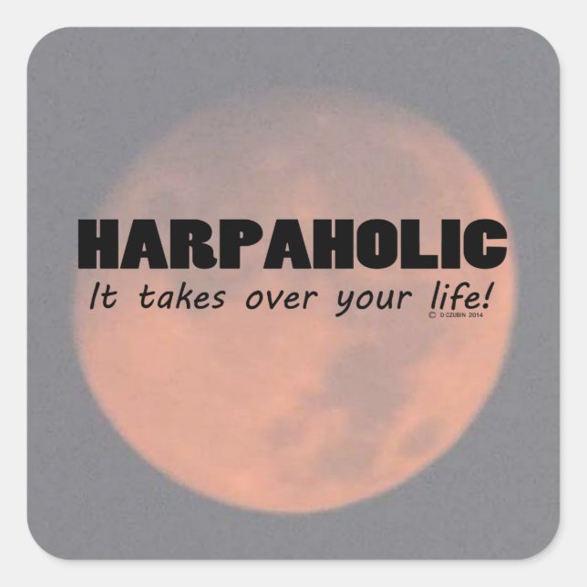 Harpaholic Life Square Sticker (Vorderseite)