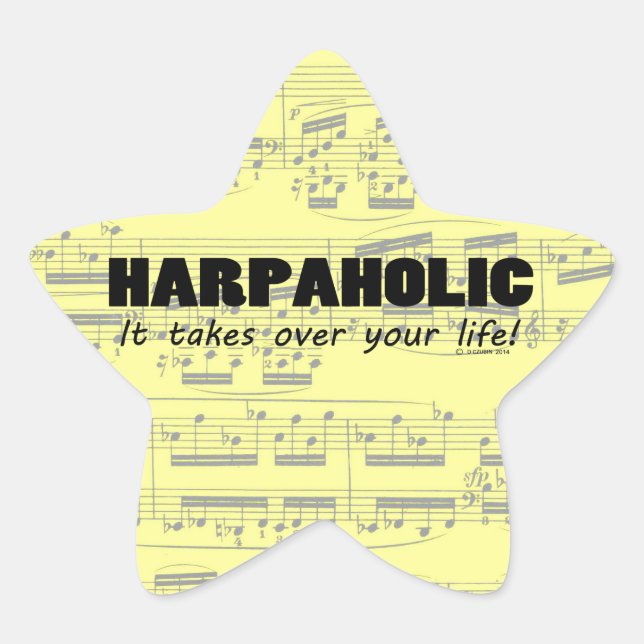 Harpaholic Life Star Sticker (Vorderseite)