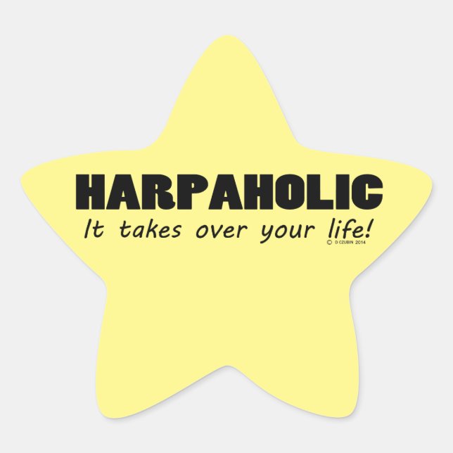 Harpaholic Life Star Sticker (Vorderseite)