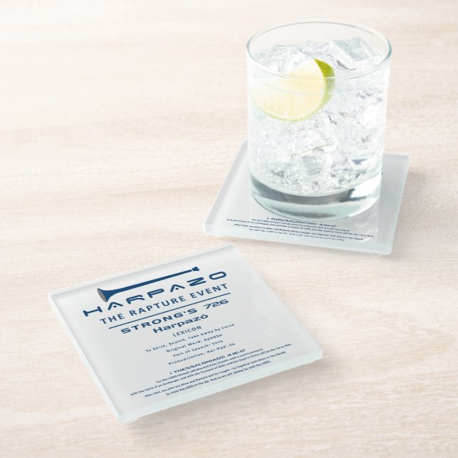 Harpazo Rapture Event Glasuntersetzer (Schrägansicht)