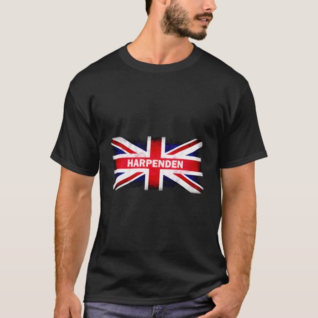 Harpenden Uk Britische Flagge T-Shirt (Vorderseite)