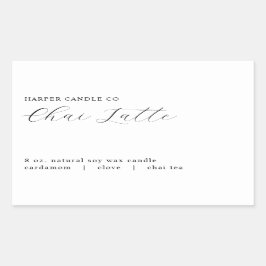 Harper Chai Latte Style Matte Candle Label Rechteckiger Aufkleber