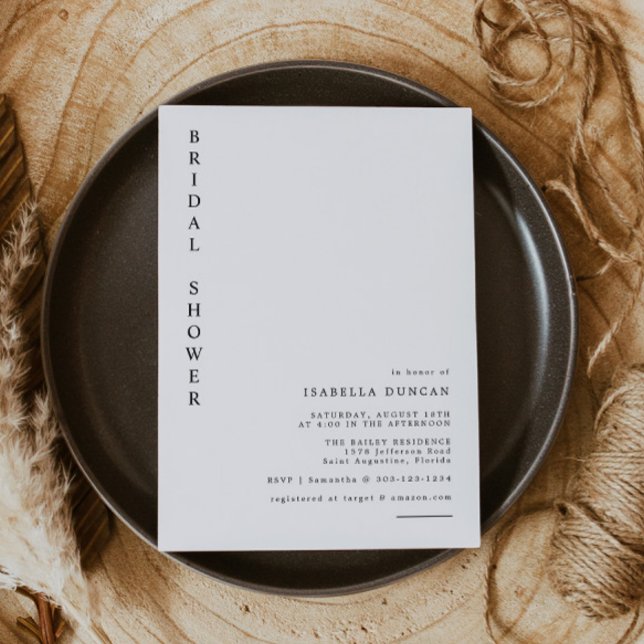 HARPER Einfaches modernes Minimalistisches Brautpa Einladung (Von Creator hochgeladen)