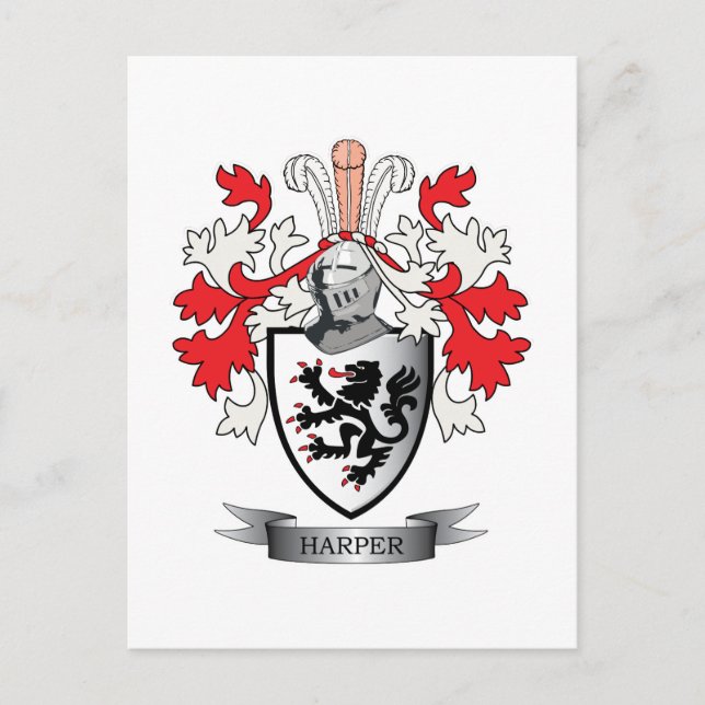 Harper-Familienwappen-Wappen Postkarte (Vorderseite)