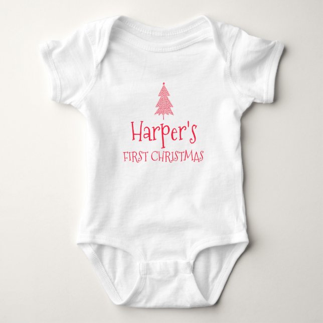 Harper First Christmas Baby 1. Weihnachtsnachtsanf Baby Strampler (Vorderseite)