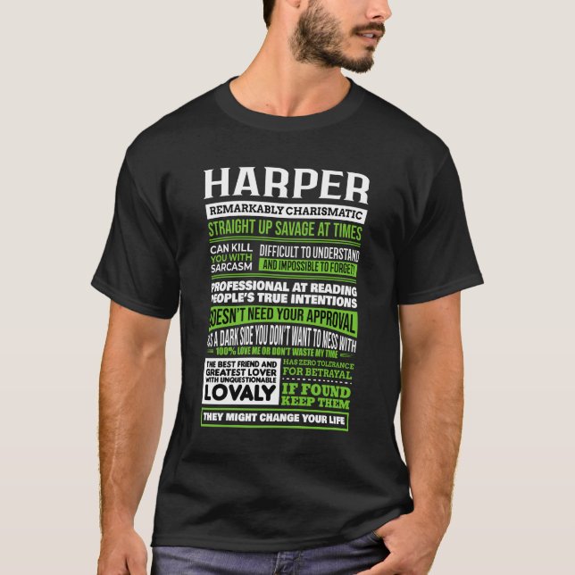 Harper Girl Name Definition T-Shirt (Vorderseite)