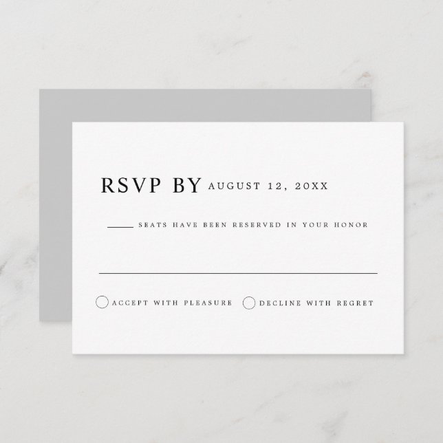 HARPER Moderner Minimalistischer klassischer Serie Einladung (Vorne/Hinten)