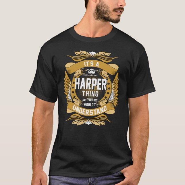 HARPER Name, HARPER Familienname Wappen T-Shirt (Vorderseite)