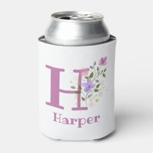 Harper Name mit floralem Design Dosenkühler