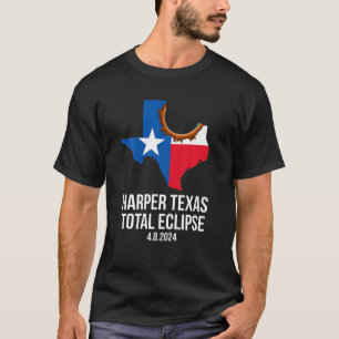 Harper Texas Total Eclipse 2024 TX Staat Kontur T T-Shirt