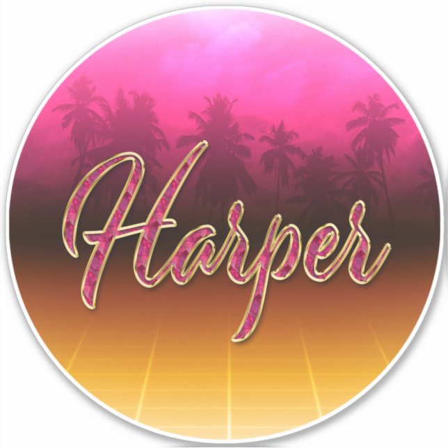 Harper Vorname Name golden pink Aufkleber Sticker (Vorderseite)