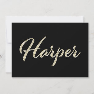 Harper white gold Handwriting Karte