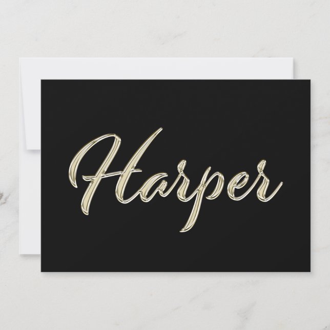 Harper white gold Handwriting Karte (Vorderseite)