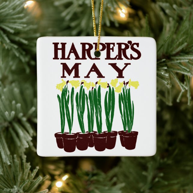 Harper's 1899 Edward Penfield Daffodils Keramikornament (Baum)