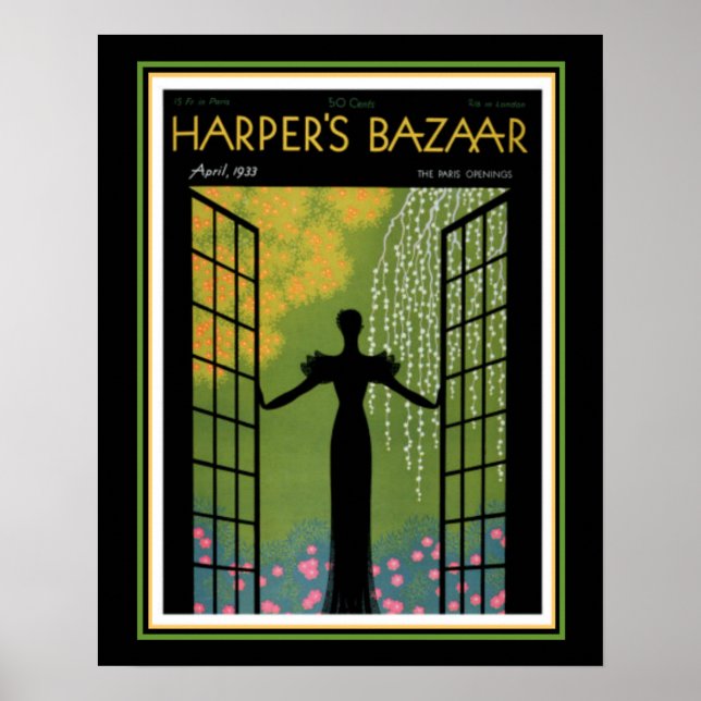 Harper's Bazaar Art Deco Cover 16 x 20 Poster (Vorne)