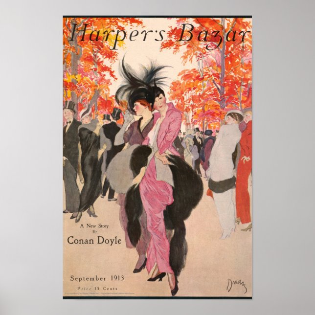 Harper's Bazaar Herbstmode 1913 Art Deco Poster (Vorne)