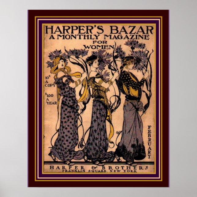 Harpers Bazar Art Deco Cover 16 x 20 Poster (Vorne)