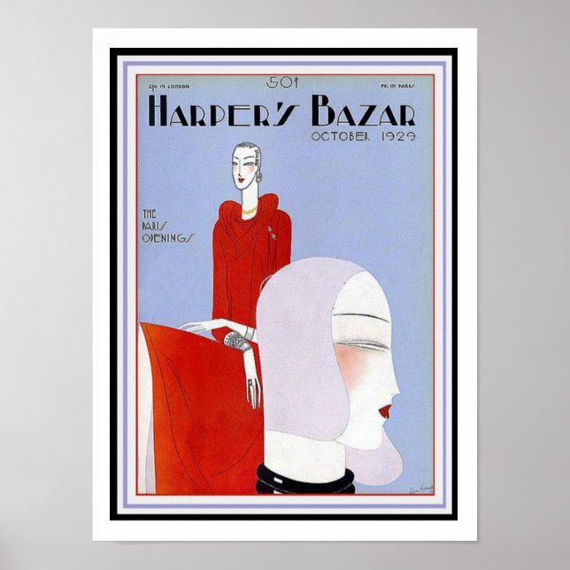 Harper's Bazar Art Deco Deckposter 12 x 16 Poster (Vorne)