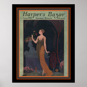 Harpers Bazar- Barbier 1914 Deko Cover 16 x 20