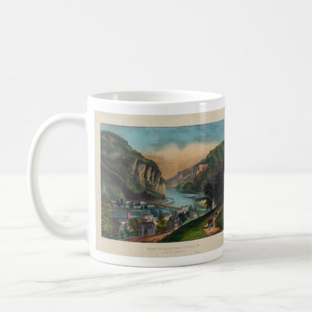 Harpers-Fähre Jefferson County West Virginia 1859 Tasse (Links)