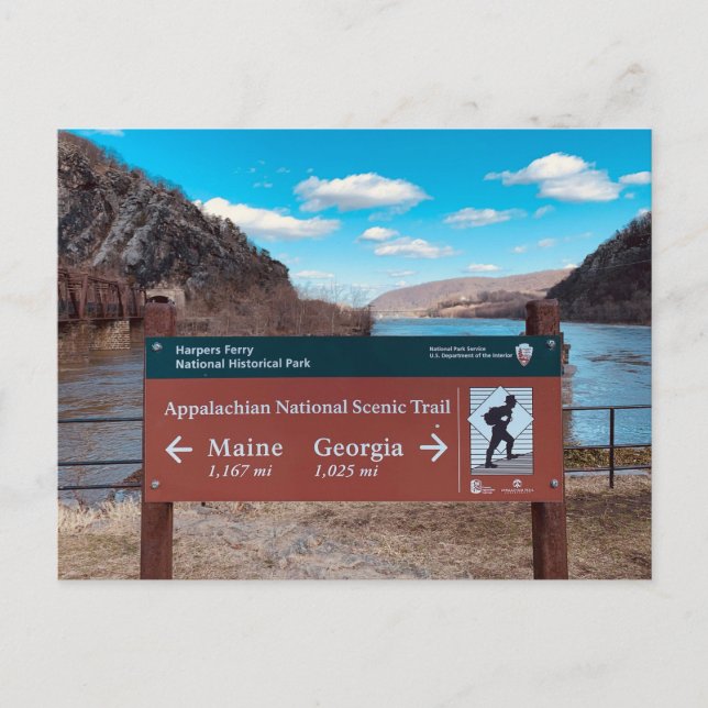 Harpers Ferry Appalachian Trail Postkarte (Vorderseite)