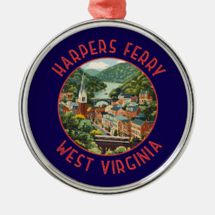Harpers Ferry West Virginia Distressed Circle Ornament Aus Metall