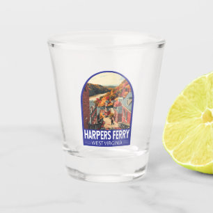 Harpers Ferry West Virginia Reise Kunst Vintage Schnapsglas