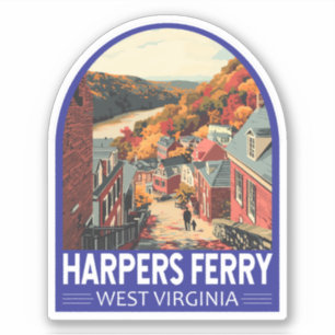 Harpers Ferry West Virginia Reiseplan Vintag Aufkleber