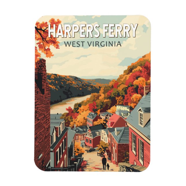 Harpers Ferry West Virginia Reiseplan Vintag Magnet (Vertikal)