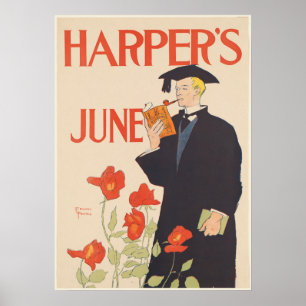 Harpers Magazine Vintag Front Cover Poster