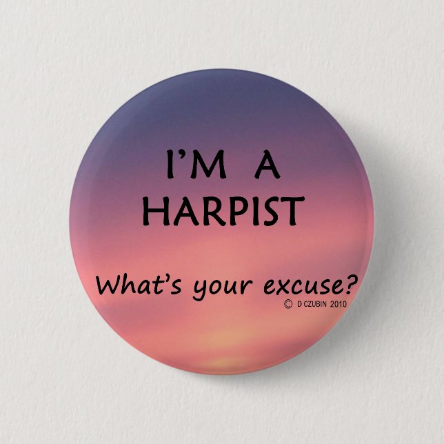 Harpist Entschuldigung Button (Vorderseite)