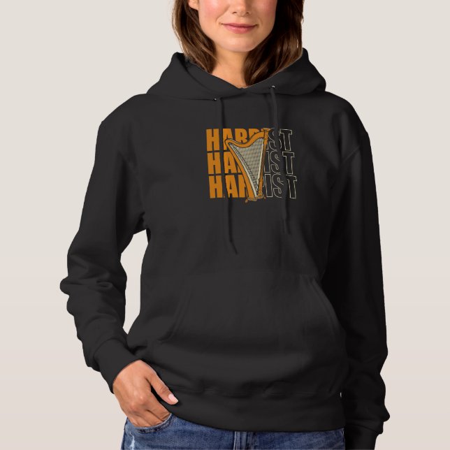 Harpist Konghou Pedal Harp Harpist Harp Player Hoodie (Vorderseite)